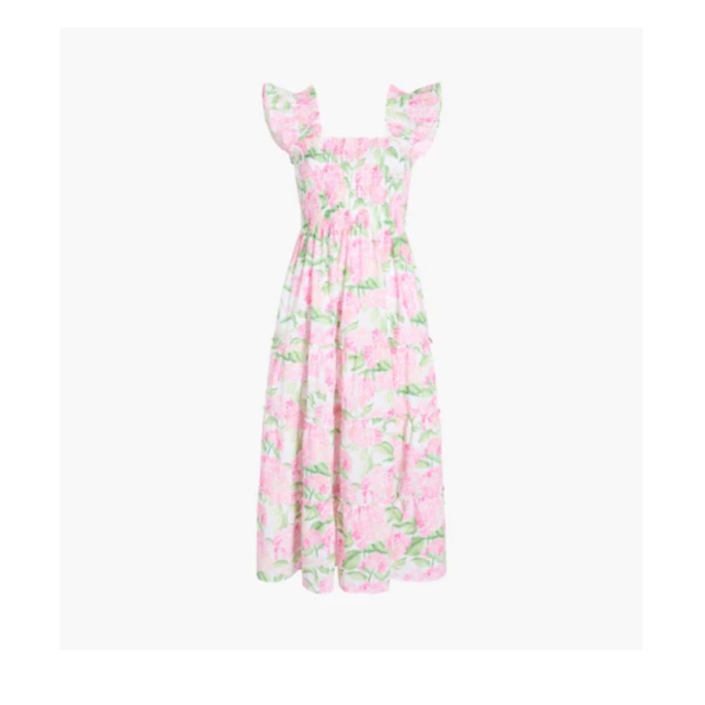 Hill House Pink Hydrangea Ellie Nap Dress Midi Dress XS - Extra Small